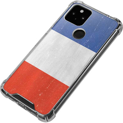 French Flag Distressed Google Pixel 5a 5G Clear Case
